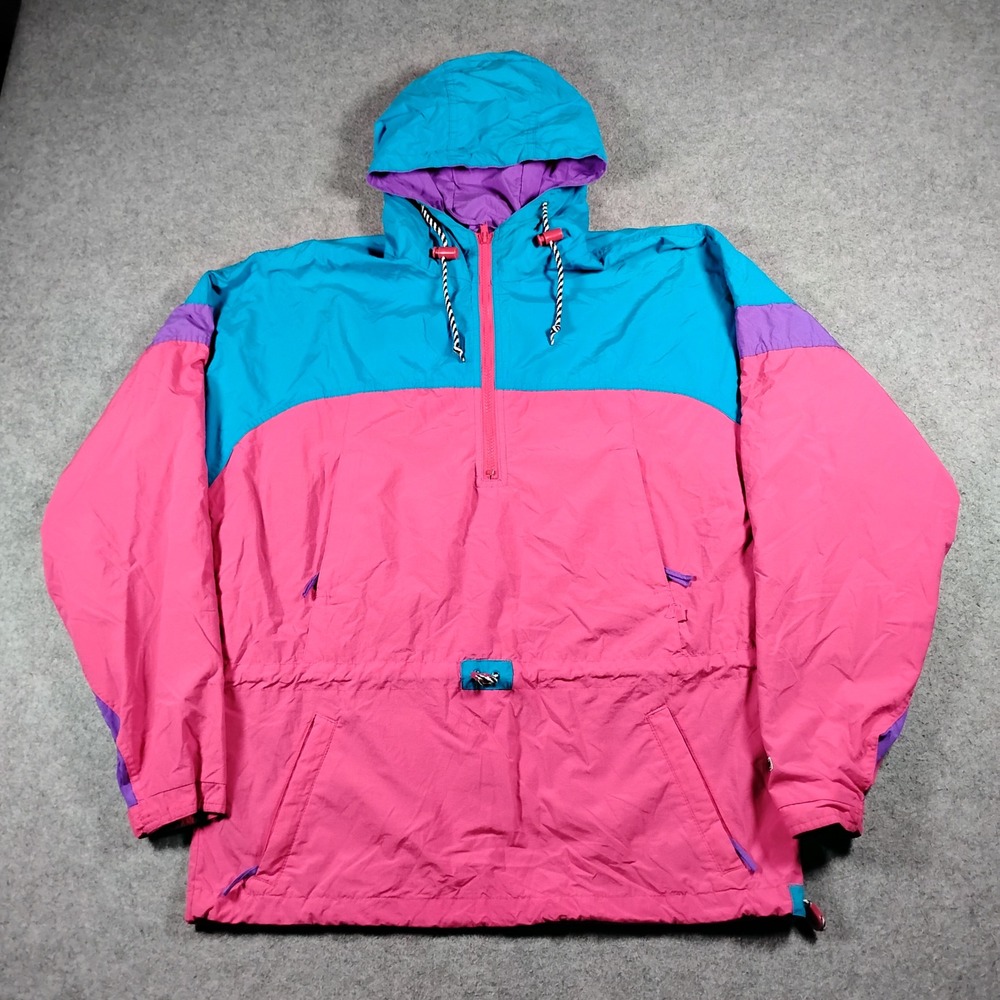 Vintage Helly Hansen Lifa Colorblock Anorak Pullover Jacket Pink Blue Mens Small